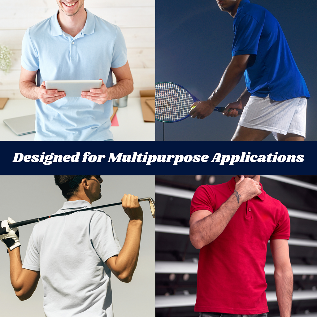 Men’s Casual Polo Shirts Short Sleeve Regular Fit Sizes M-5XL for Sports Wear