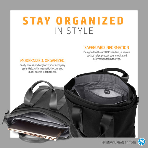 HP ENVY Urban 14 Tote Notebook Case 35.6 cm (14") Laptop Bag Case, Black
