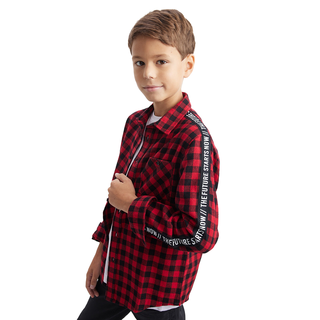 Boys Long Sleeve Smart Plaid Flannel Shirt New Full Sleeve Shirts