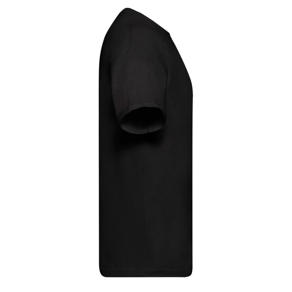 Mens Letter Printed Short Sleeve Crew Neck Black T-Shirt 100% Cotton Pack of 54