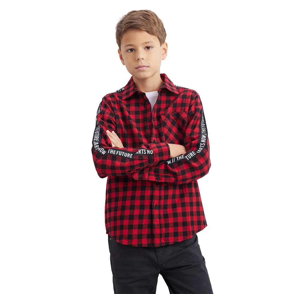Boys Long Sleeve Smart Plaid Flannel Shirt New Full Sleeve Shirts 21 Pack