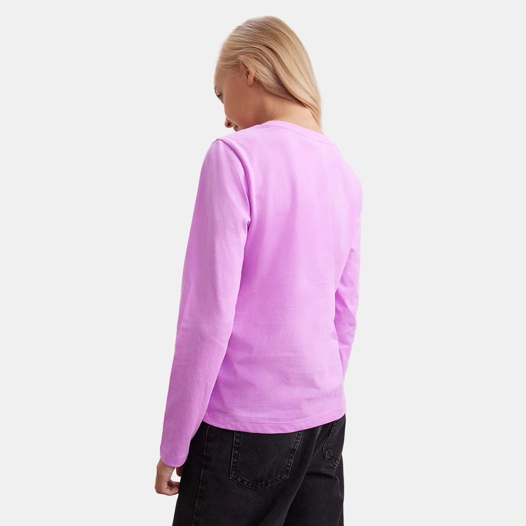 Girls T-Shirts Cotton Long Sleeve Fashion Kids Tee Tops 7-12Y, Cerise, 6 Pack