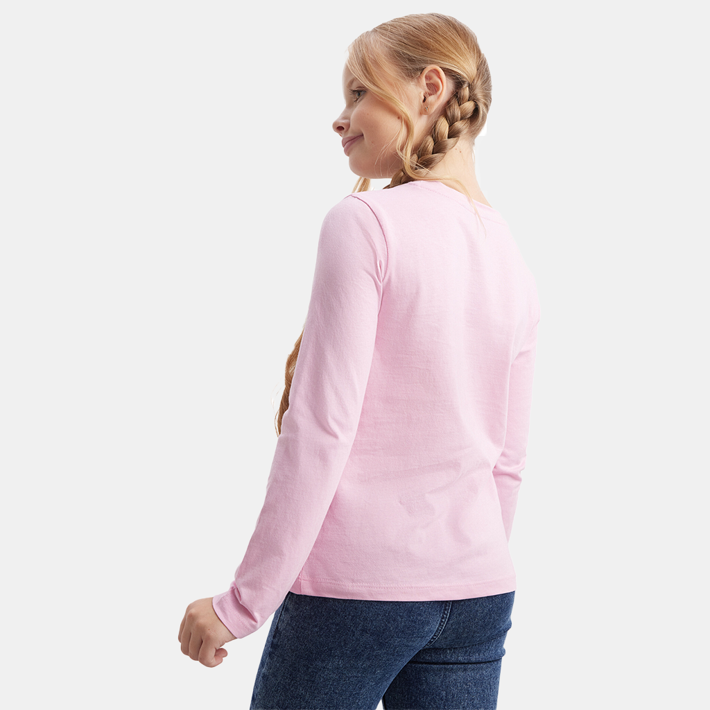 Girls T-Shirts Cotton Long Sleeve Fashion Kids Tee tops 7-12Y Pink | 18 Pack