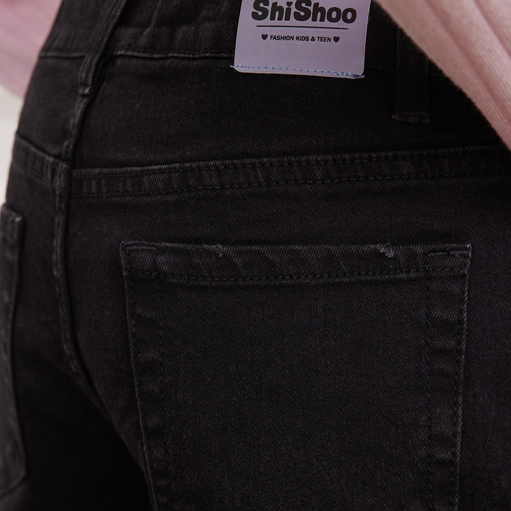 Kids Girls Regular Denim Jeans Stretchy Pants fit Trousers Black Pack of 18