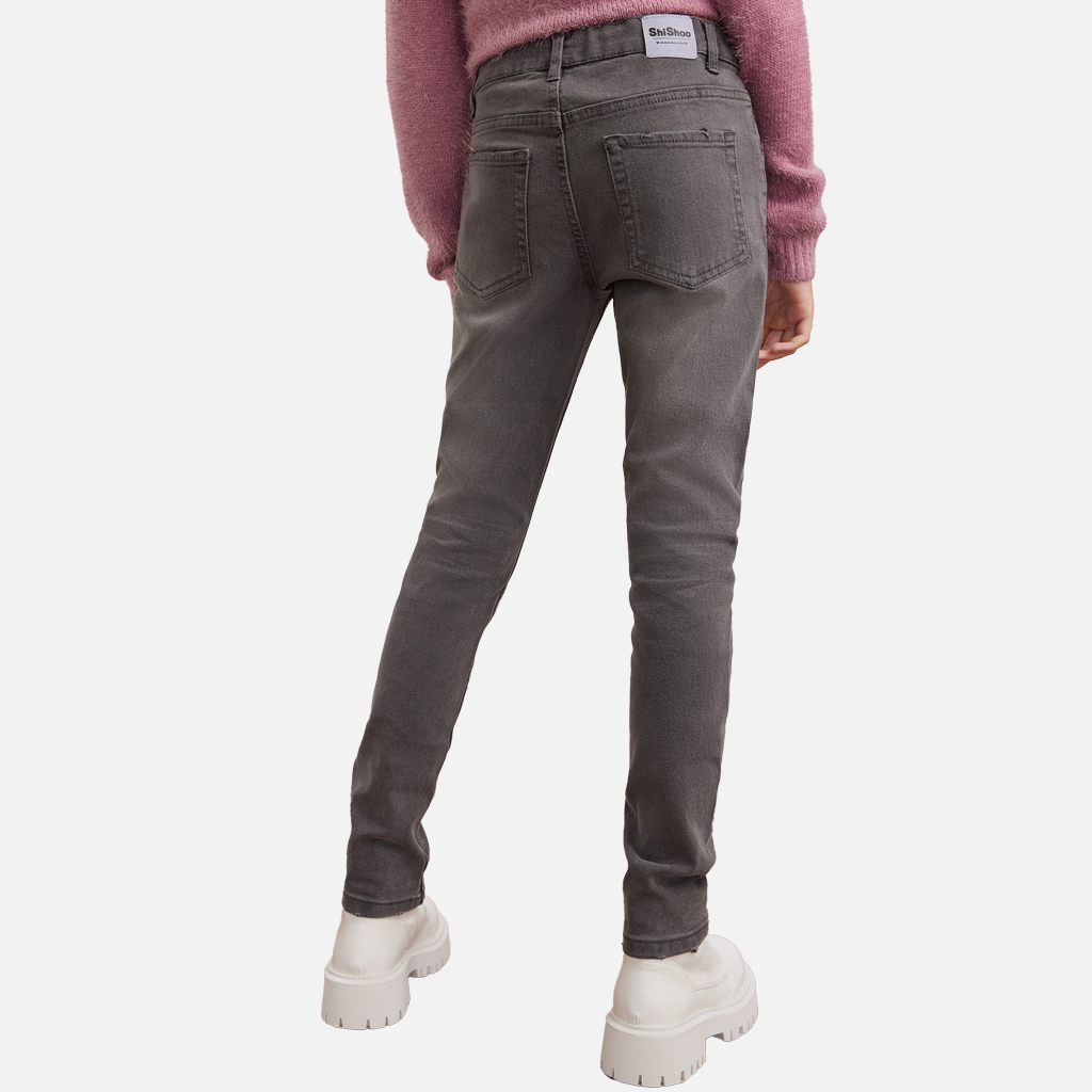 Girls Regular Denim Jeans Stretchy Pants Fashion fit Trousers Grey Pack of 12