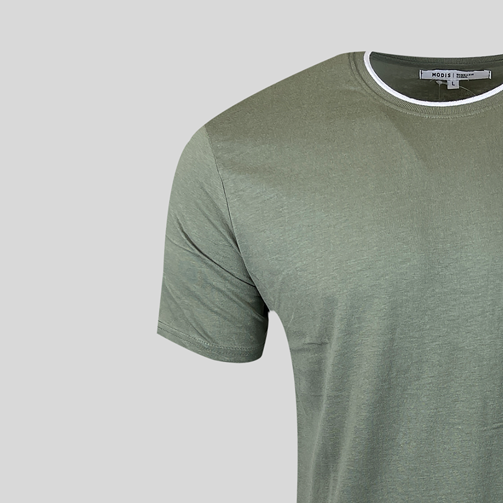 Mens Plain T-shirts Crew Neck Cotton Gym Casual Short Sleeve Olive Pack of 18