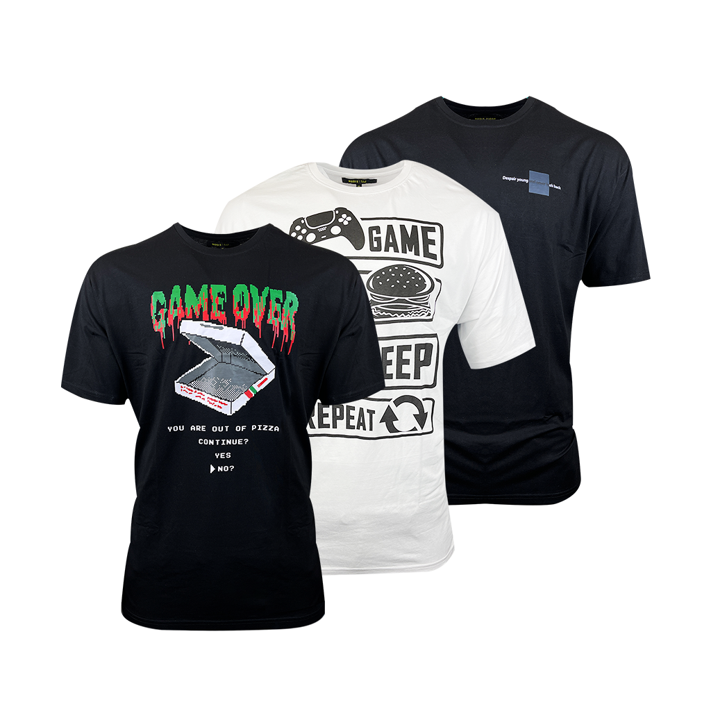 Mens T Shirts Short Sleeve Crew Neck Tee Tops Casual T Shirts Black 2 Box