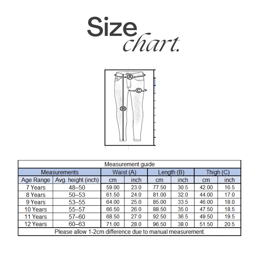 Girls' Classic Black Denim Jeans Comfortable Stretch Fit Trousers for Kids