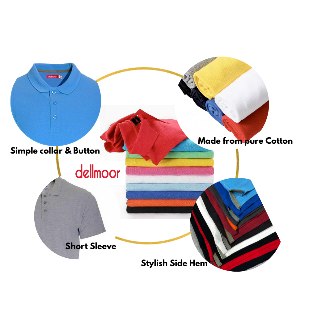 Men’s Casual Polo Shirts Short Sleeve Regular Fit Sky Blue M-4XL for Sports Wear